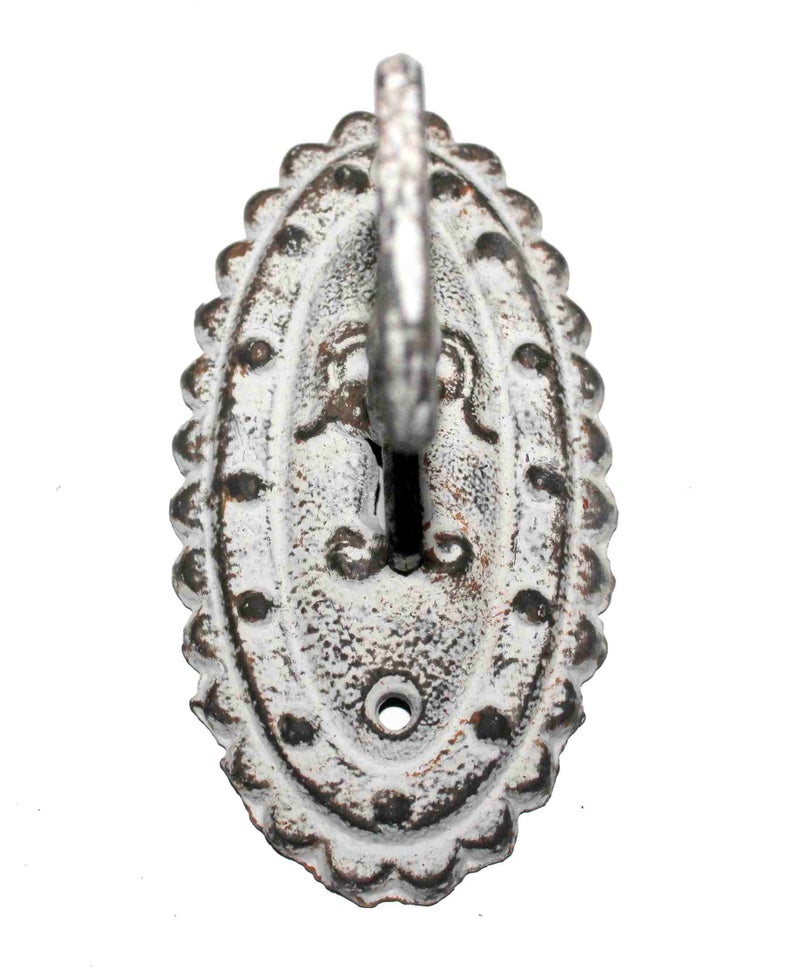 CTW Vintage Key Metal Hooks Set of 4, Antique White - Image 1